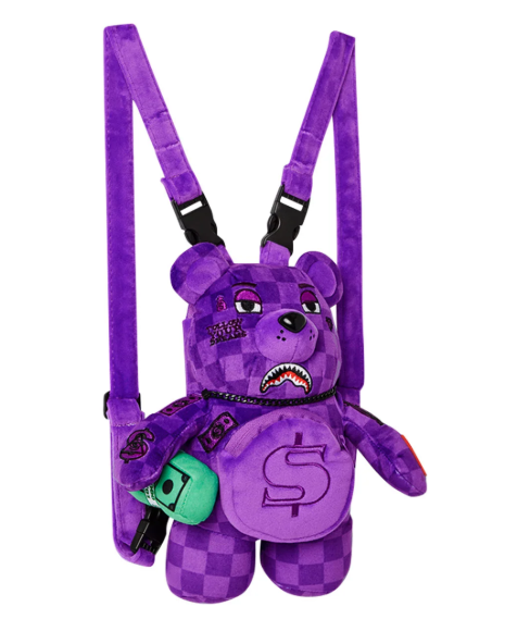 Sprayground Purple Shark Sharks in Paris Mini Bear Cub Backpack