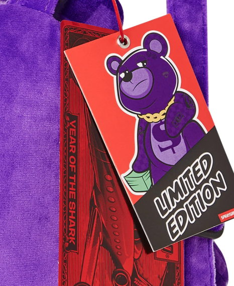 Sprayground Purple Shark Sharks in Paris Mini Bear Cub Backpack