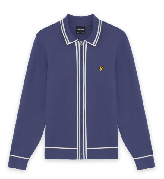 Lyle & Scott Tipped Knitted Zip Through Jacket