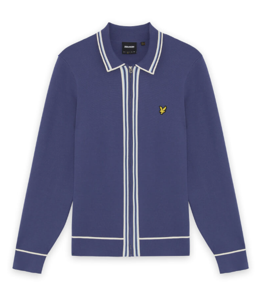 Lyle & Scott Tipped Knitted Zip Through Jacket