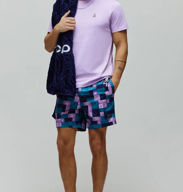 Psycho Bunny Oliver All Over Bunny Swim Trunks