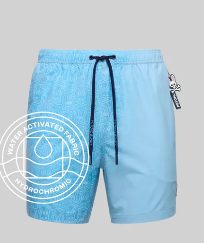 Psycho Bunny Samos Men's hydrochromic printed swim trunk