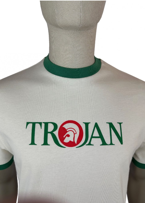Trojan Logo Ringer Tee