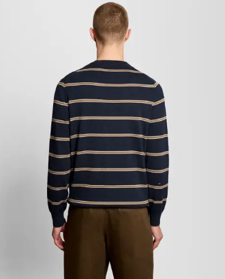Lyle & Scott Cotton Striped Crew Neck Jumper