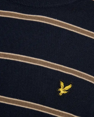 Lyle & Scott Cotton Striped Crew Neck Jumper