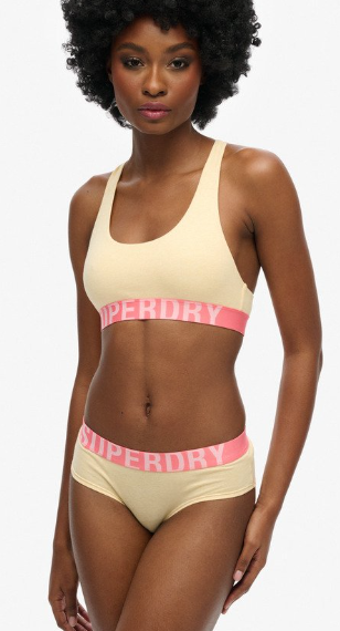 Superdry Organic Cotton Large Logo Crop Bralette