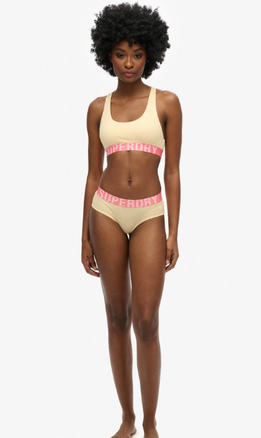 Superdry Organic Cotton Large Logo Crop Bralette