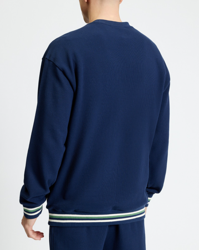 Ben Sherman Textured Crew Neck in Dark Navy