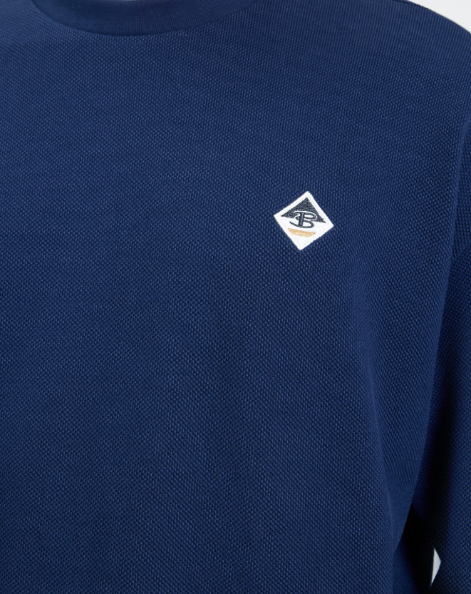 Ben Sherman Textured Crew Neck in Dark Navy