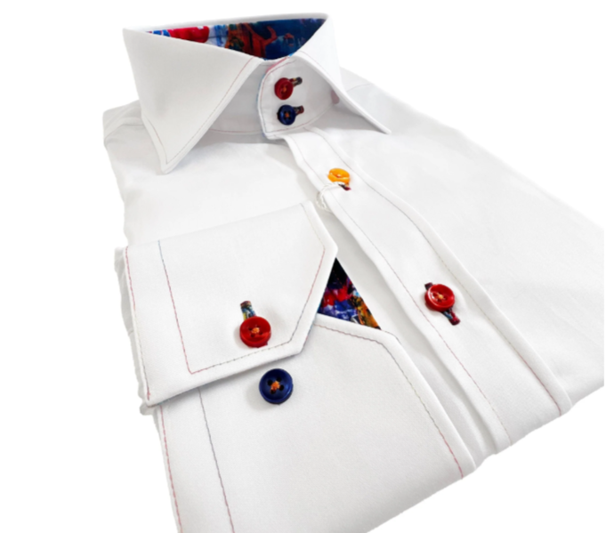 Claudio Lugli Paint Splash Trim Long Sleeve Shirt