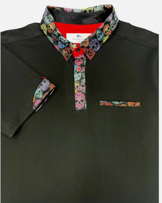 Claudio Lugli Polo Top with Contrast Collar