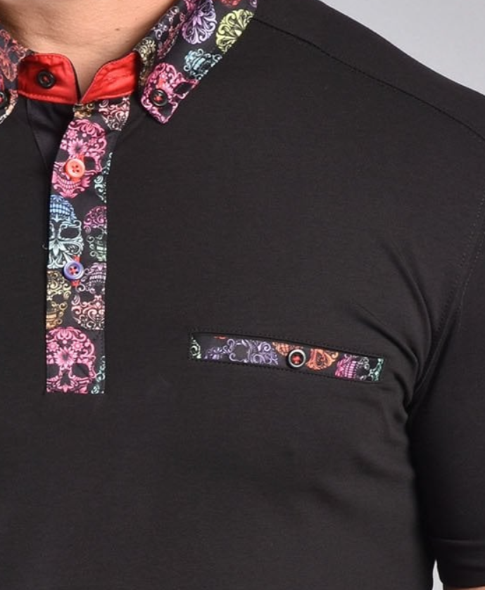 Claudio Lugli Polo Top with Contrast Collar