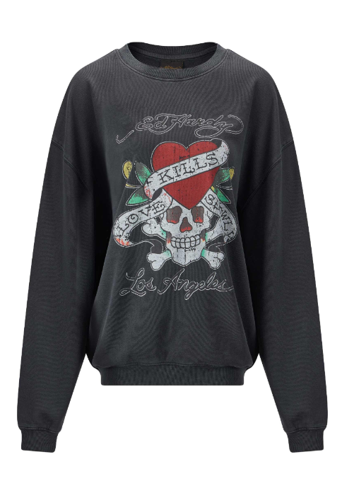 Ed Hardy Women's Love Kills Slowly Relaxed Crew Neck Jumper