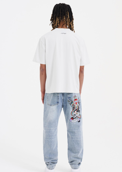 Ed Hardy Men's NYC Skull Tattoo Graphic Jeans