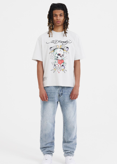 Ed Hardy Men's NYC Skull Tattoo Graphic Jeans