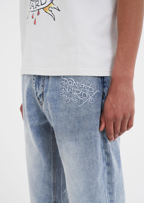 Ed Hardy Men's NYC Skull Tattoo Graphic Jeans