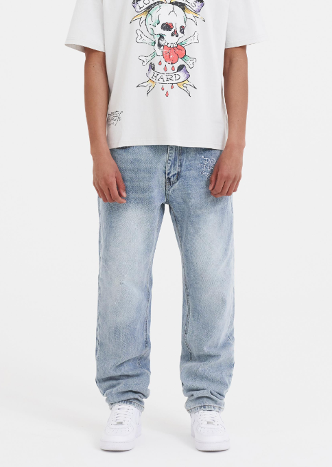 Ed Hardy Men's NYC Skull Tattoo Graphic Jeans