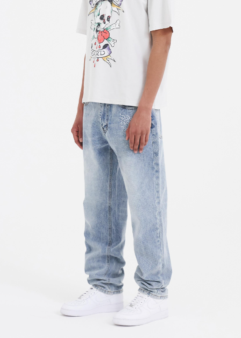 Ed Hardy Men's NYC Skull Tattoo Graphic Jeans