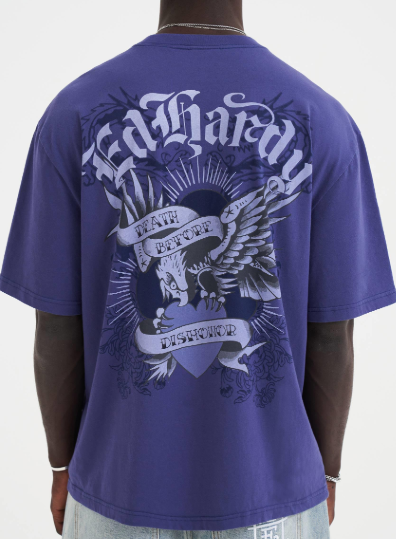 Ed Hardy Mens Death Before Dishonour Eagle Relaxed Tee