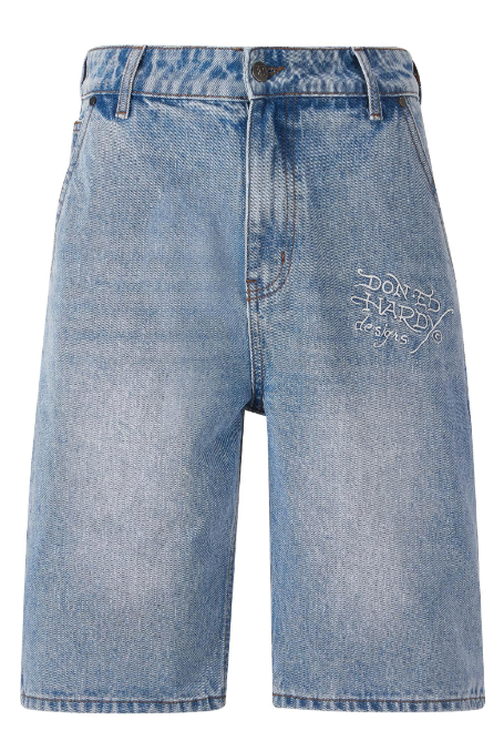 Ed Hardy Mens NYC Skull Denim Jorts Shorts - Bleach