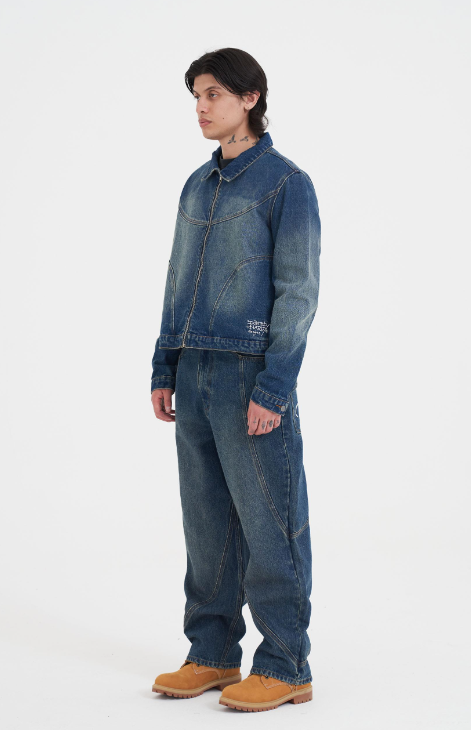 Ed Hardy Men's Flaming Skull Denim Jacket