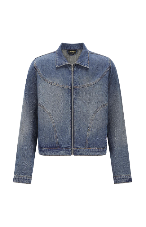 Ed Hardy Men's Flaming Skull Denim Jacket