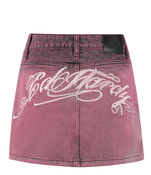 Ed Hardy Women's Seam Detail Denim Skirt - Purple