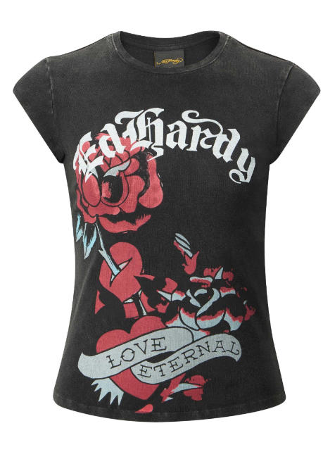 Ed Hardy Women's Love Eternal Cap Sleeve T-Shirt