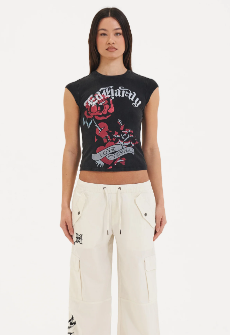 Ed Hardy Women's Love Eternal Cap Sleeve T-Shirt