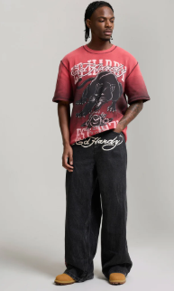 Ed Hardy Men's Embroidered City Tiger Xxtra Jeans