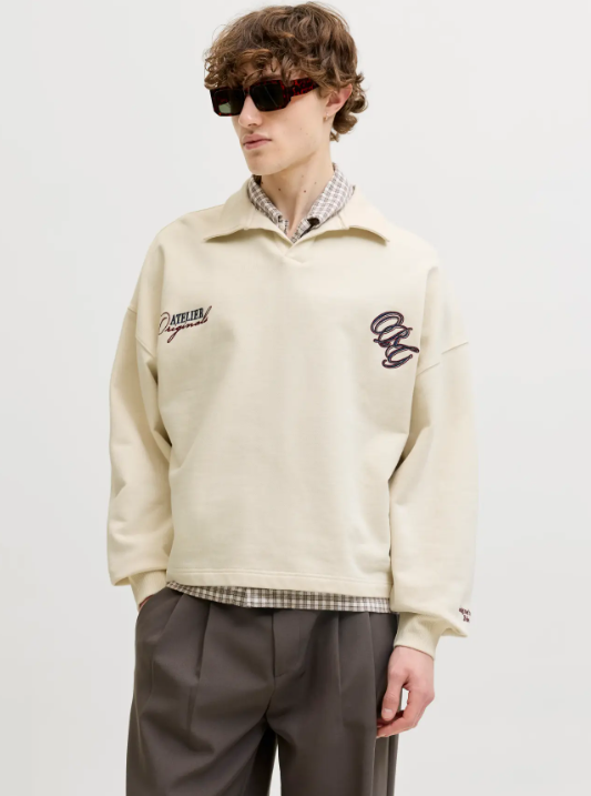 Jack & Jones Savona Sweat Split Neck Long Sleeve Polo