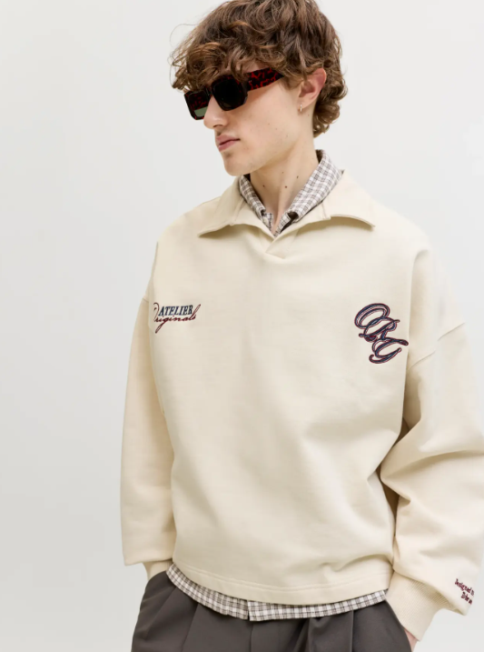 Jack & Jones Savona Sweat Split Neck Long Sleeve Polo