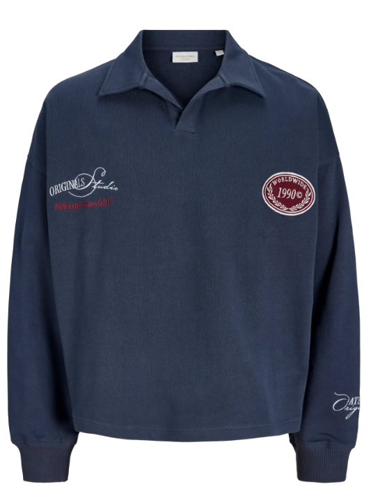 Jack & Jones Savona Sweat Split Neck Long Sleeve Polo