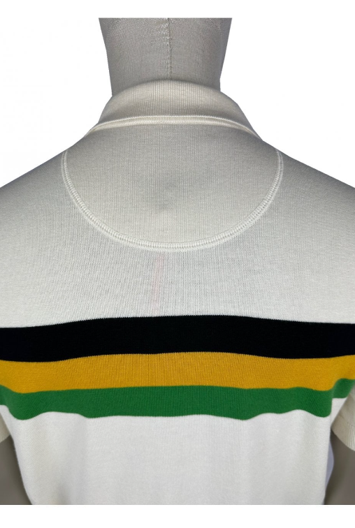 Trojan Stripe Zip Short Sleeve Cardigan