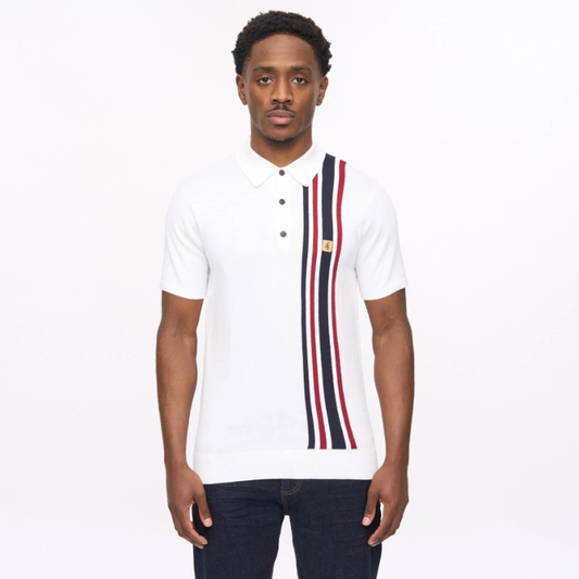 Gabicci Mens Soda Short Sleeve Side Stripe Knit Polo