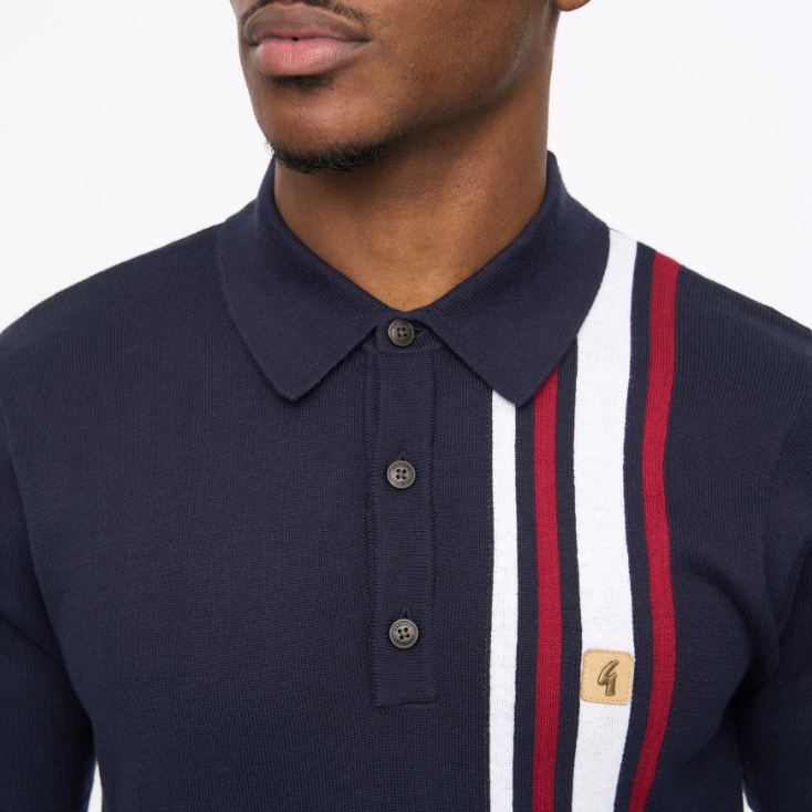 Gabicci Mens Soda Short Sleeve Side Stripe Knit Polo