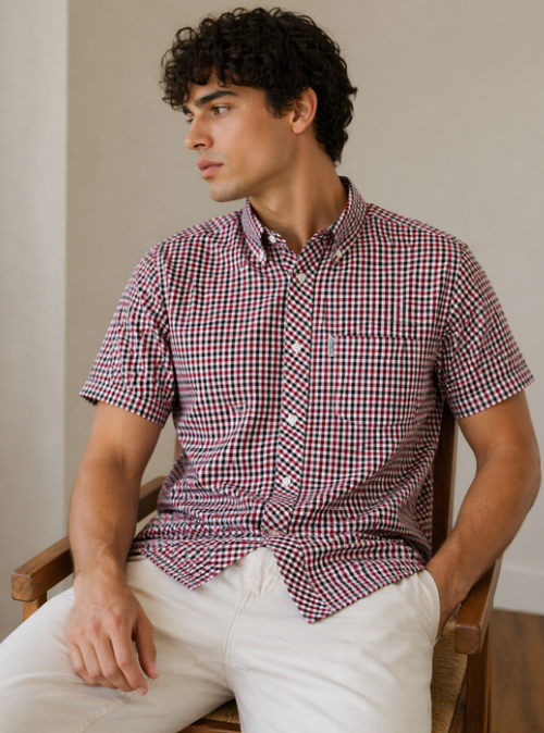 Knebworth Gingham Checked Short Sleeve Shirt
