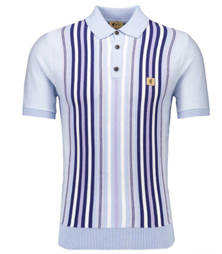 Gabicci Men's Jed Retro Stripe Knitted Polo Shirt (Vintage)