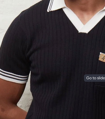 Gabicci Vintage Portobello Skipper Neck Knit Polo