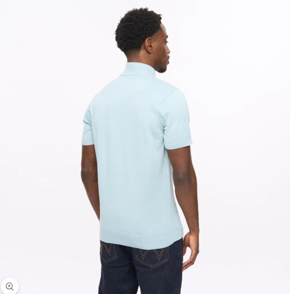 Gabicci Mens Lasso Short Sleeve Plain Knit Quarter Zip (Vintage)