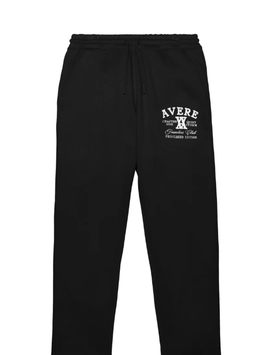 Avere Paradiso Black Open Hem Sweatpants