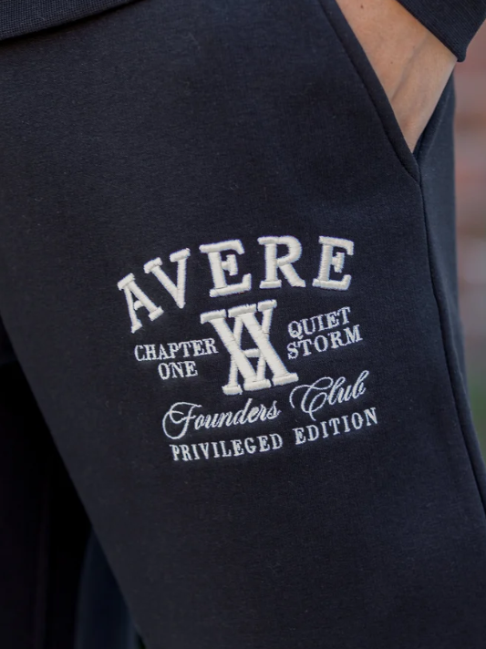 Avere Paradiso Black Open Hem Sweatpants