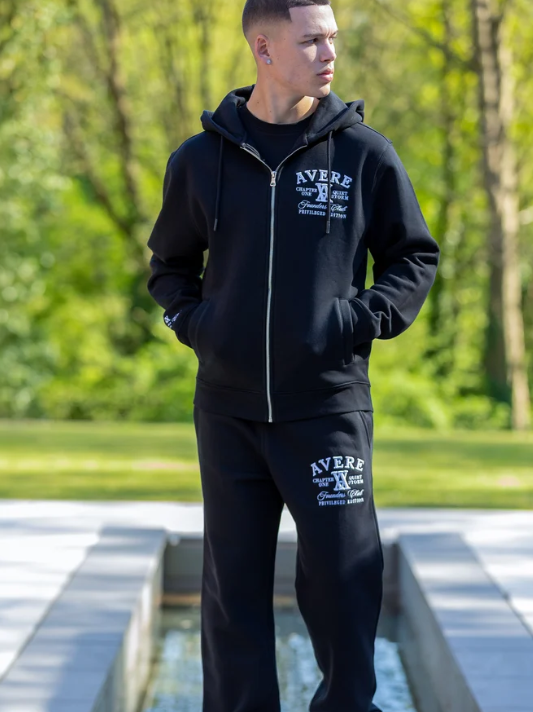 Avere Paradiso Black Open Hem Sweatpants