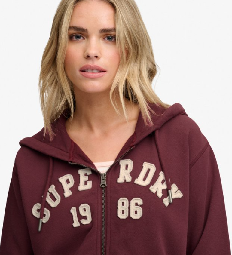 Superdry Athletic Essential Relaxed Crop Zip Hoodie