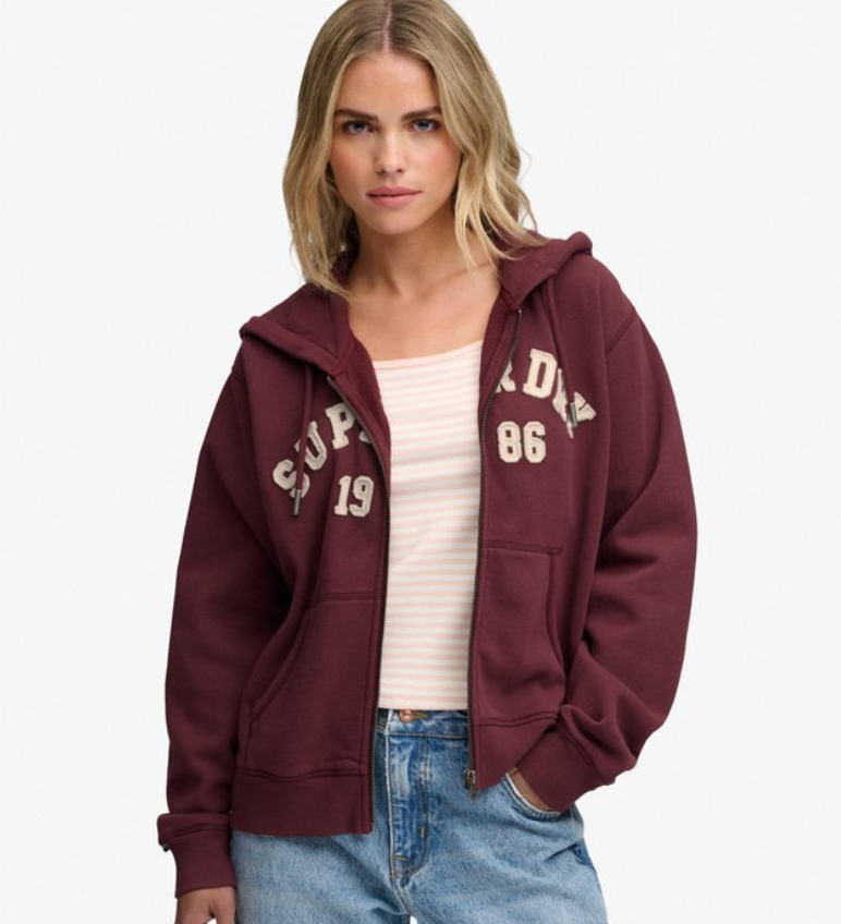 Superdry Athletic Essential Relaxed Crop Zip Hoodie