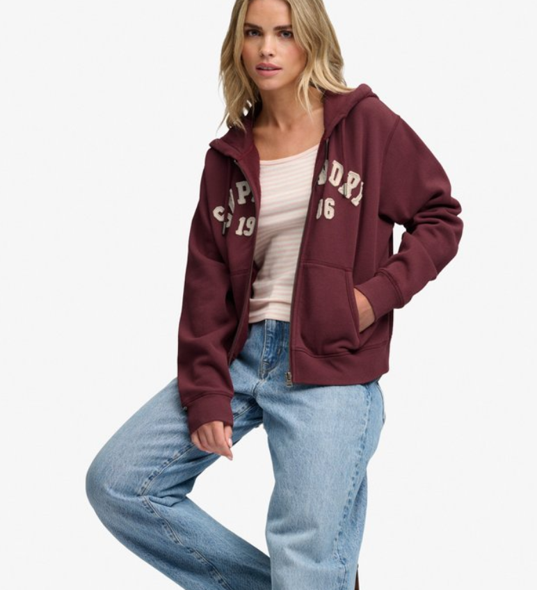 Superdry Athletic Essential Relaxed Crop Zip Hoodie