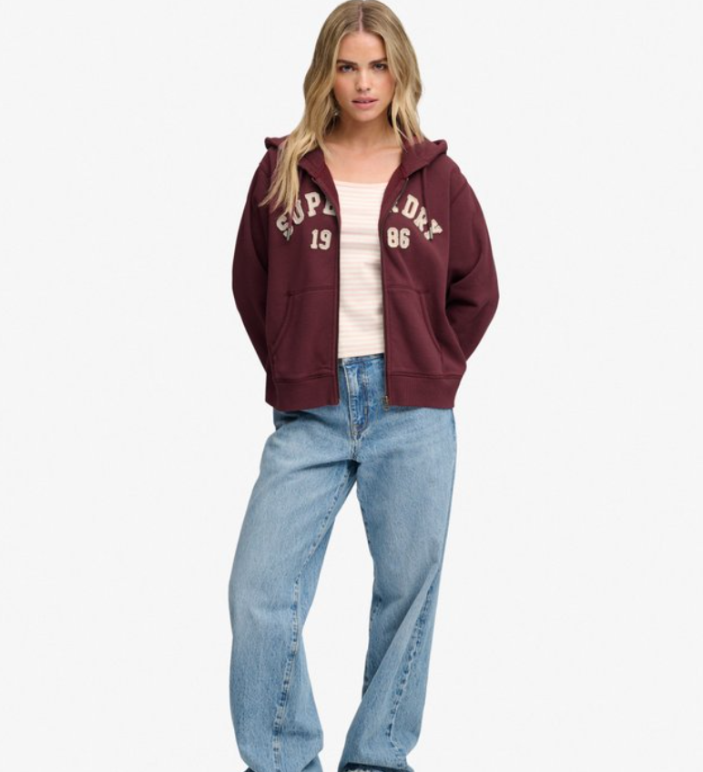 Superdry Athletic Essential Relaxed Crop Zip Hoodie