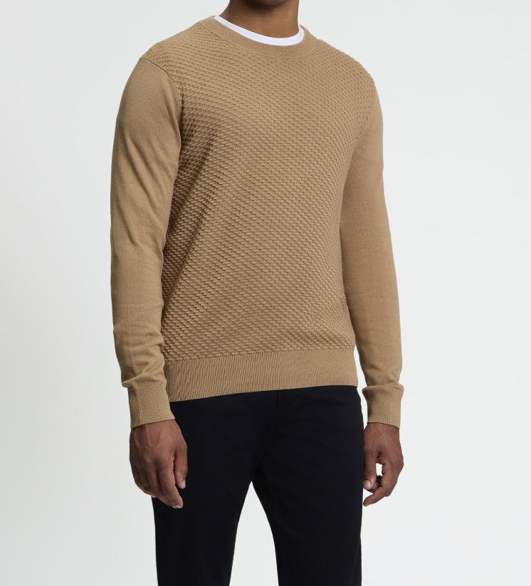 Ben Sherman Long Sleeved Textured Front Crew