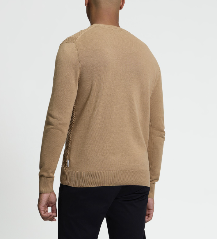Ben Sherman Long Sleeved Textured Front Crew