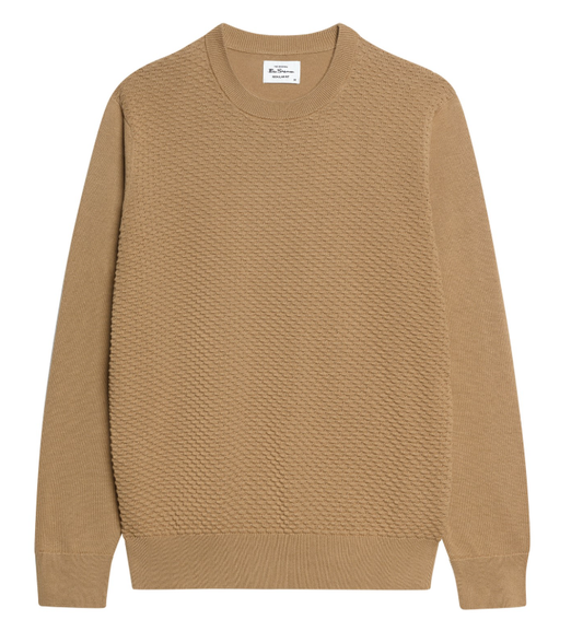 Ben Sherman Long Sleeved Textured Front Crew
